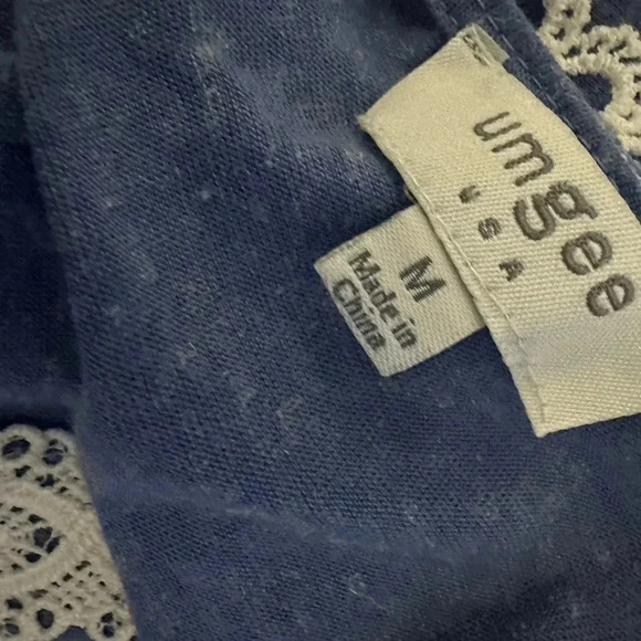 Umgee Blue Denim and White Striped Tank Top - Picture 3 of 3